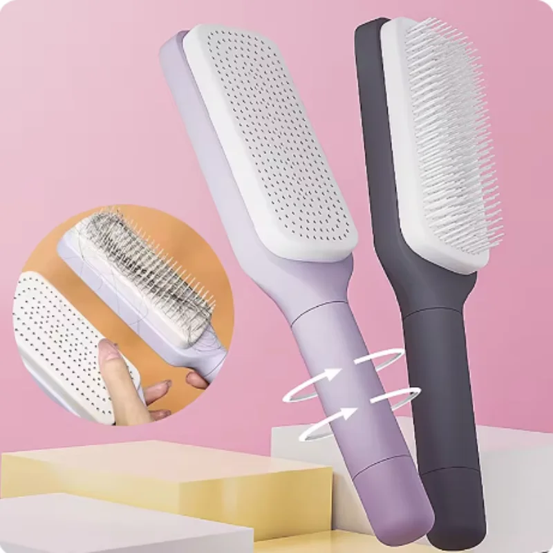 Self Cleaning Hairbrush With Airbag Scalp Massage